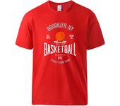 Brooklyn ,Ny Basketball Street Stars Team Print Tshirt Man O-Neck Retro Tee Shirt Breathable Soft Top Loose Cotton Short Sleeve