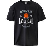 Brooklyn ,Ny Basketball Street Stars Team Print Tshirt Man O-Neck Retro Tee Shirt Breathable Soft Top Loose Cotton Short Sleeve