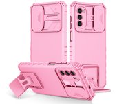 KEYSION Shockproof Case for Motorola MOTO G52 G42 Push Pull Camera Protection Live Stand Phone Back Cover for MOTO G50 5G