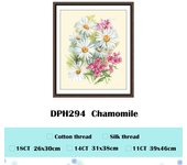 Rose bush Chamomile cross stitch kits 18ct 14ct 11ct light yellow fabric cotton thread DIY embroidery kit wall home decor