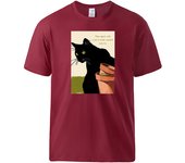 Time Spent With A Cat Is Never Wasted. Man T-Shirts Cotton Soft Tee Shirts Casual Fashion All Match Tops Vintage Classic T-Shirt