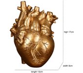 Unique Heart Shape Flower Vase Resin Dried Flower Container Vases Pots Body Sculpture Desktop Flower Pot Home Decoration
