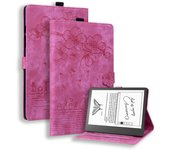 For Amazon Kindle Scribe Case 10.2 inch Cute Flower Cat Embossed PU Leather TPU Back Magnetic Shell for Kindle Scribe 2023 Cover