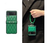 Luxury Luxury Commercial Affairs Rhombic Lattice Bracelet Phone Case for Samsung Galaxy Z Flip 4 Z Flip4 Zflip4 Back Cover