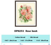 Rose bush Chamomile cross stitch kits 18ct 14ct 11ct light yellow fabric cotton thread DIY embroidery kit wall home decor