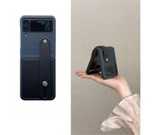 Luxury Fashion Candy Color Wrist Strap Bracket Simple Case for Galaxy Z Flip 3 5G Z Flip3 Flip4 Zflip3 Zflip4 Z Flip 4 Cover
