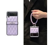 Luxury Luxury Commercial Affairs Rhombic Lattice Bracelet Phone Case for Samsung Galaxy Z Flip 4 Z Flip4 Zflip4 Back Cover