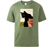 Time Spent With A Cat Is Never Wasted. Man T-Shirts Cotton Soft Tee Shirts Casual Fashion All Match Tops Vintage Classic T-Shirt