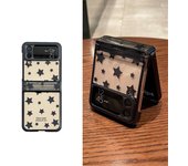 Korean Simple Senior Star Full Screen Phone Case for Samsung Galaxy Z Flip 4 Z Flip4 Zflip4 Shockproof Back Cover For Girl Gift