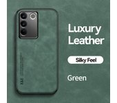 KEYSION Luxury Leather Case for VIVO V27 5G V27e V27 Pro 5G Soft Silicone+PC Shockproof Phone Back Cover for VIVO V27e