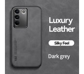 KEYSION Luxury Leather Case for VIVO V27 5G V27e V27 Pro 5G Soft Silicone+PC Shockproof Phone Back Cover for VIVO V27e