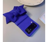 Luxury Korean Cute 3D Cloth Bow Klein Blue Phone Case for Galaxy Z Flip4 5G Flip4 Z Flip3 Zflip3 Zflip4 Flip3 Shockproof Cover