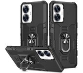 KEYSION Shockproof Armor Case for Realme C55 C33 C30 C30S Silicone+PC Metal Ring Stand Phone Back Cover for OPPO Realme C33 C55