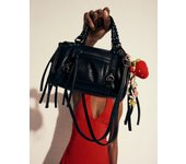 Bershka Bolso Mini Bowling Mujer Negro