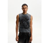 Bershka Camiseta Sin Mangas Print Hombre Xs Gris