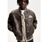 Bershka Cazadora Bomber Efecto Piel Hombre S Marrón