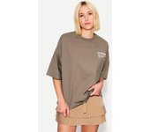 Bershka Camiseta Manga Corta Oversize Print Mujer L Visón