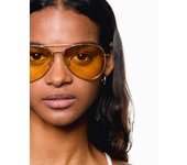 Bershka Gafas Sol Aviador Mujer Amarillo