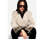 Bershka Cazadora Trench Corta Mujer L Visón