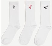 Bershka Pack 3 Calcetines Bordado Hombre Blanco