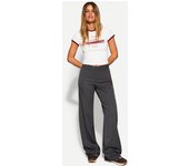Bershka Pantalón Wide Leg Tailoring Mujer 36 Gris