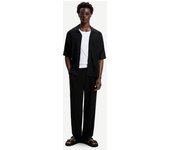 Bershka Pantalón Wide Leg Hombre S Negro