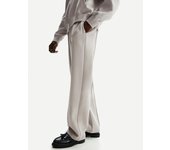 Bershka Pantalón Wide Leg Felpa Hombre S Gris