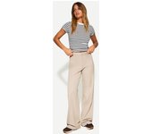 Bershka Pantalón Wide Leg Tailoring Mujer 38 Beige