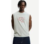 Bershka Camiseta Sin Mangas Boxy Print Hombre M Azul