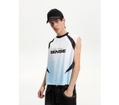 Bershka Camiseta Sin Mangas Sport Print Hombre Xl Azul Claro