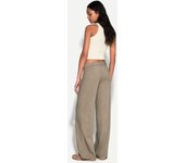 Bershka Pantalón Wide Leg Tailoring Mujer 32 Visón