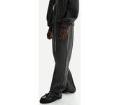 Bershka Pantalón Wide Leg Felpa Hombre S Gris