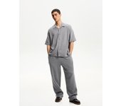 Bershka Pantalón Wide Leg Hombre Xl Gris Oscuro