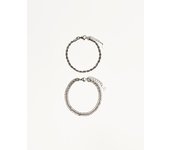 Bershka Pack 2 Pulseras Acero Hombre Plata
