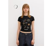 Bershka Camiseta Jurassic World Manga Corta Mujer L Negro