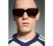 Bershka Gafas Sol Hexagonal Hombre Negro