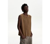 Bershka Camiseta Sin Mangas Boxy Hombre S Marrón