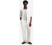 Bershka Pantalón Wide Leg Hombre Xs Blanco