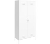 Dorel Home Armario con 2 puertas en metal blanco