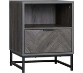 Homcom Mesilla de noche gris 40 x 40 x 52 cm