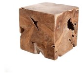 MACABANE Cubo de madera de teca de 40x40x40 cm