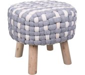 Wanderlust deco Taburete de madera y algodón trenzado