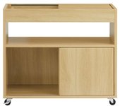 SoBuy Carrito auxiliar con 1 puerta natural