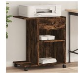 vidaXL Soporte Para Impresora Con Ruedas Roble Ahumado 60x40x68.5 Cm