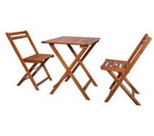 vidaXL Mesa Y Sillas Bistró Plegables 3 Pzas Madera Maciza De Acacia