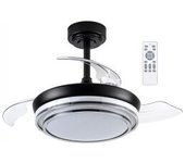 Wonderlamp Ventilador Led Aspas Plegables Mesina Mini Negro Cct Dim (46w)