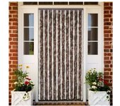 vidaXL Cortina Mosquitera Beige Y Marrón Claro Chenilla 90x220 Cm