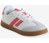 VERTBAUDET Zapatillas infantiles con cordones y cremallera rosa frambuesa