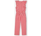 VERTBAUDET Mono con volantes y estampado de cuadros para niña   cuadros rojos