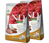 Pack 2 x 7 Kg Pienso Farmina ND Dog Quinoa Grain free Skin Coat con codorniz para perros